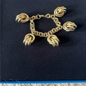 Vintage Gold Knot Charm Bracelet - Gold